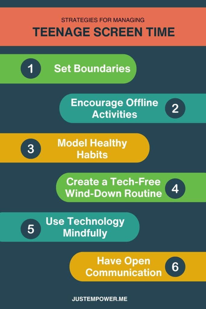 infographic sharing 6 tips for managing screentime in teens