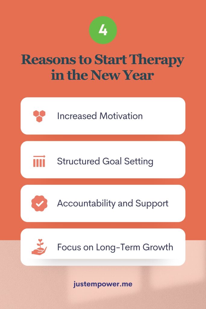 infographic for 4 reasons to start therapy in the New Year