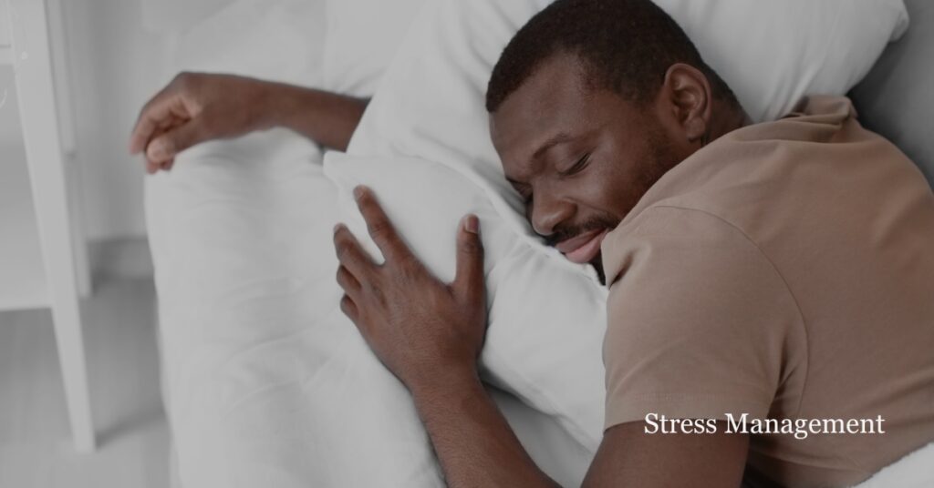 man resting on pillow prioritizing sleep and mentalhealth